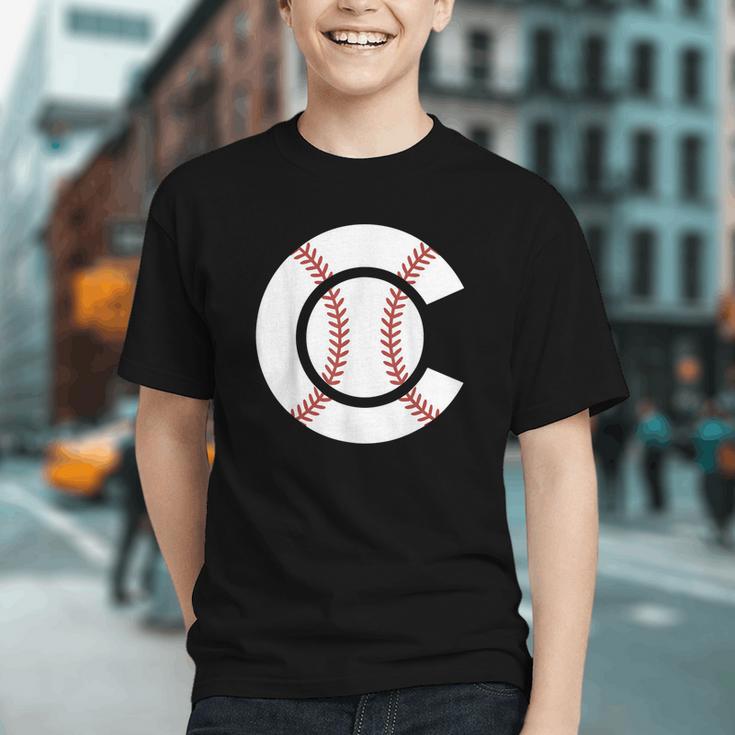 Baseball Sport Player Graphic Monogram Initial Letter C Graphic Youth Baseball Sport Player Graphic Monogram Initial Letter C Graphic Youth