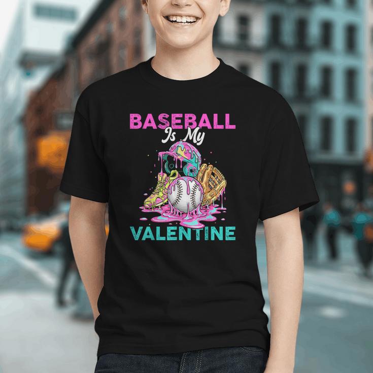 Baseball Is My Valentine Ice Cream Drip Crossed Bats Sport Graphic Youth Baseball Is My Valentine Ice Cream Drip Crossed Bats Sport Graphic Youth