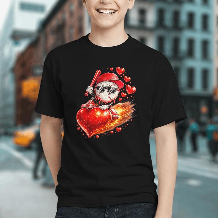 Baseball Valentine's Day Drip Ice Cream Team Graphic Youth
