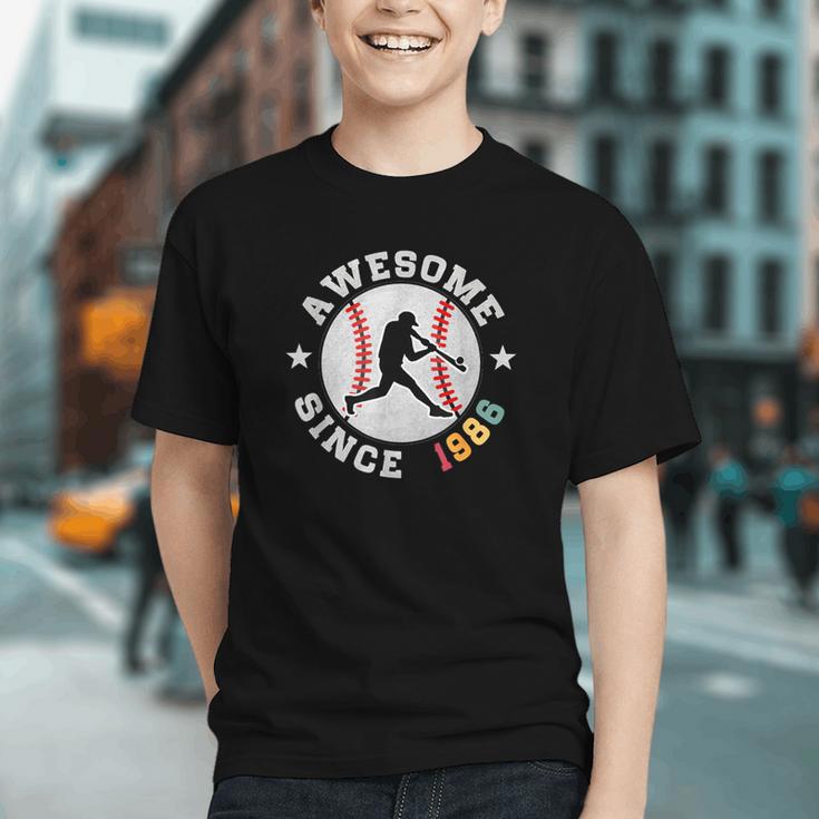 Birthday Baseball Lover 40 Years Old Awesome Since 1986 Graphic Youth