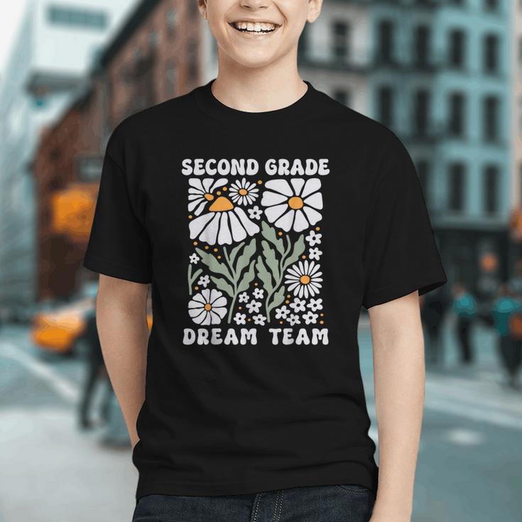 Boho Wildflowers 2nd Grade Dream Team Back to School Youth T-Shirt Boho Wildflowers 2nd Grade Dream Team Back to School Youth T-Shirt