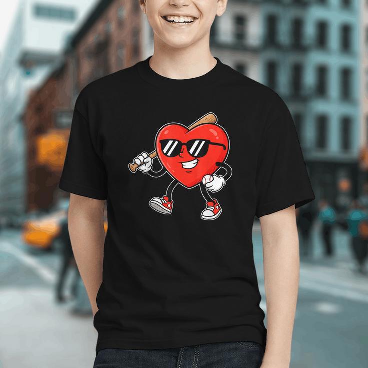 Boy Valentines Day Heart Love Baseball Boys Men Kids Graphic Youth
