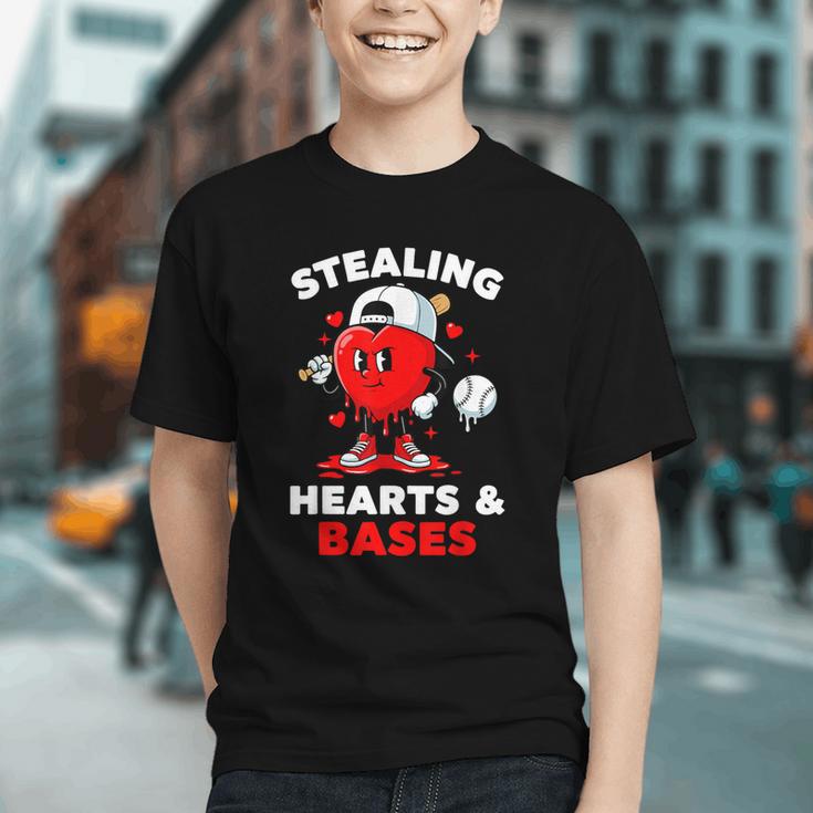 Boys Valentines Baseball Drip Icecream Stealing Hearts Kids Graphic Youth Boys Valentines Baseball Drip Icecream Stealing Hearts Kids Graphic Youth