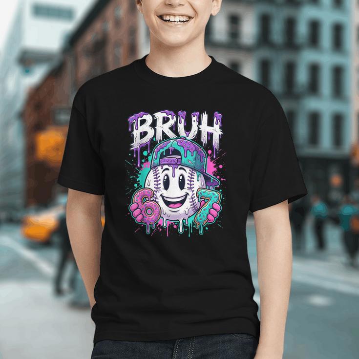 Bruh 67 Baseball Drip Boys Kids Six Seven Meme 6-7 Dripping Graphic Youth
