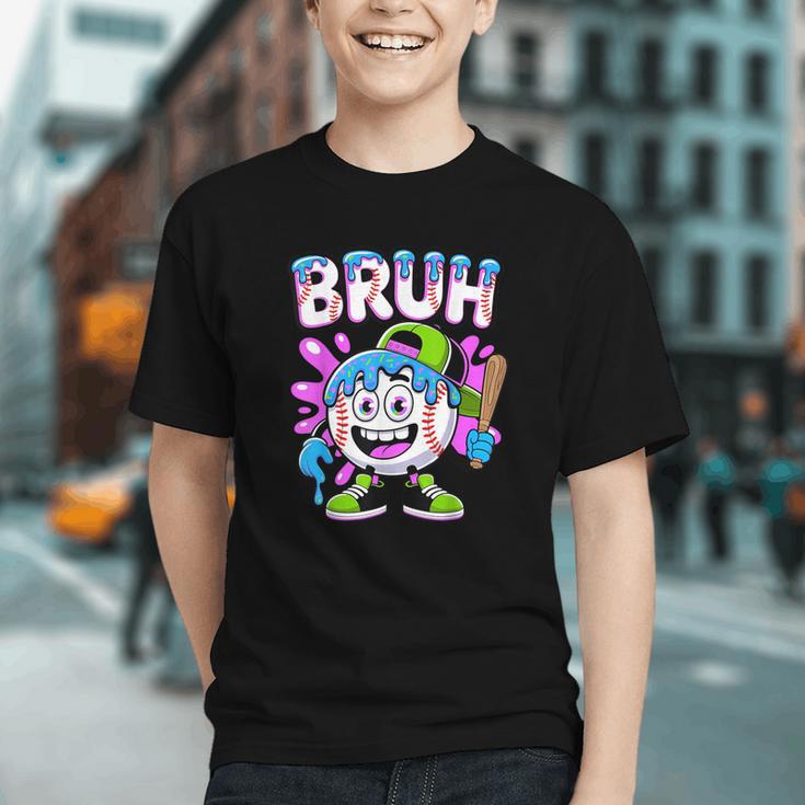 Bruh Baseball Drip Boys Youth Ice Cream Dripping Baseball Graphic Youth Bruh Baseball Drip Boys Youth Ice Cream Dripping Baseball Graphic Youth
