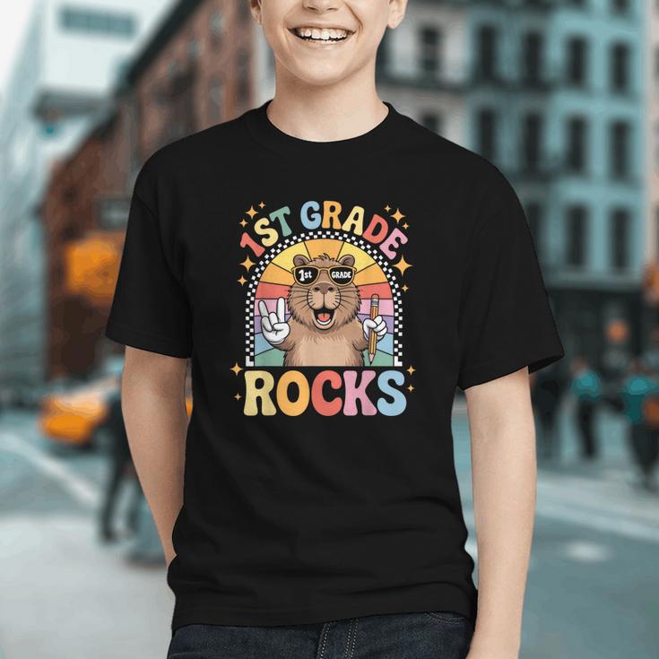 Capybara Rocks 1st Grade! Back to School Youth T-shirt