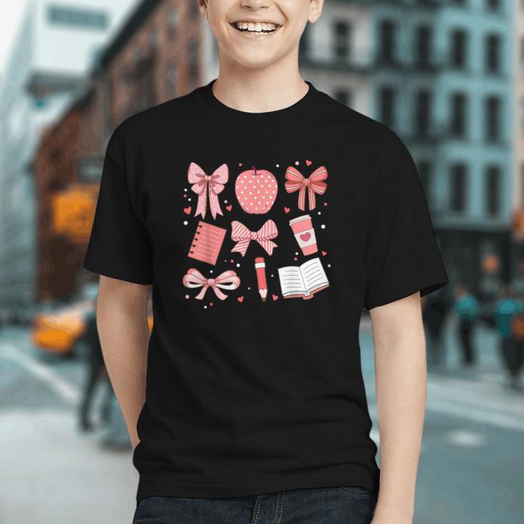 Charming Boho Coquette Bows Back to School Youth T-shirt