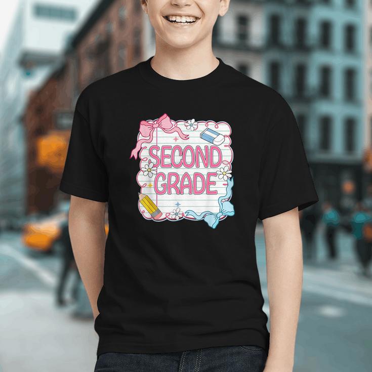 Charming Coquette Bows Second Grade Back to School Youth T-shirt Charming Coquette Bows Second Grade Back to School Youth T-shirt