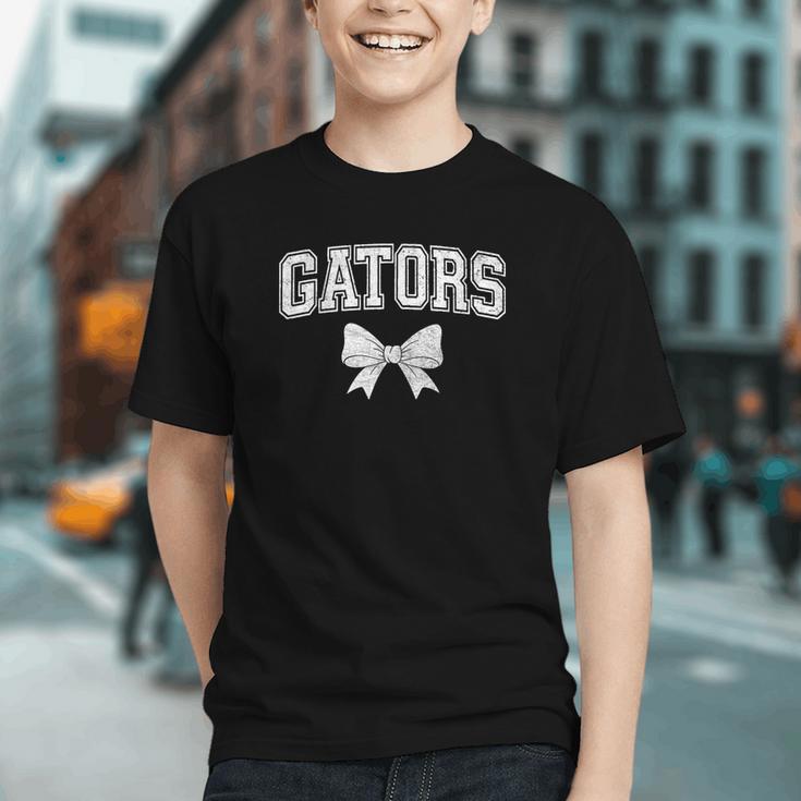 Charming Gator Coquette Bow Back to School Youth T-Shirt