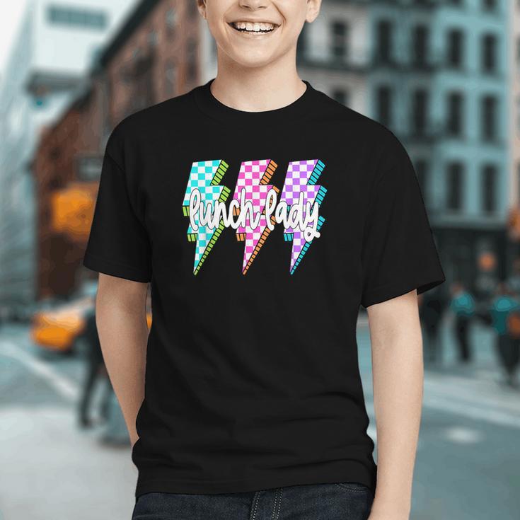Checkered Lunch Lady Vibes Back to School Youth T-shirt Checkered Lunch Lady Vibes Back to School Youth T-shirt