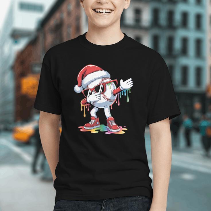Christmas Baseball Ice Cream Dripping Santa Baseball Drip Graphic Youth