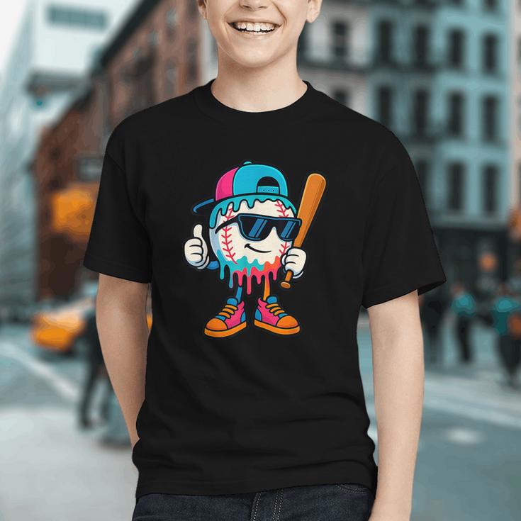 Cool Baseball Drip For Boys Ice Cream Drip Baseball Kids Graphic Youth