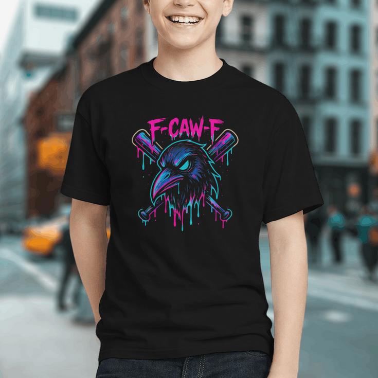 Cool Baseball F Caw F Crow Fcawf Raven Fawk Off Bird Graphic Youth Cool Baseball F Caw F Crow Fcawf Raven Fawk Off Bird Graphic Youth