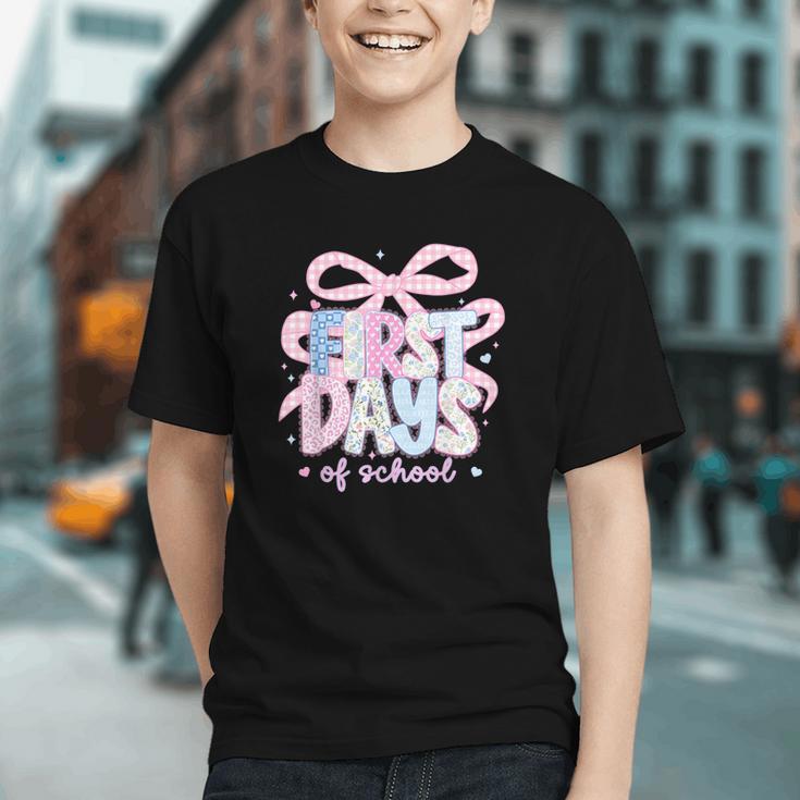 Coquette Bow Happy First Day Of School Back To School Retro Graphic Youth Coquette Bow Happy First Day Of School Back To School Retro Graphic Youth