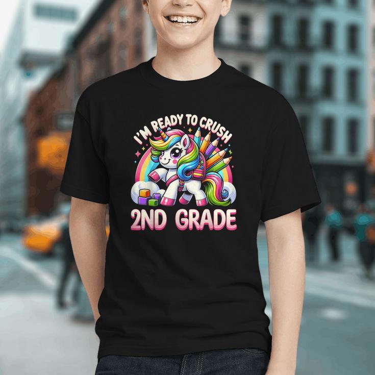 Crush 2nd Grade Girls Back To School Unicorn First Day Cute Graphic Youth