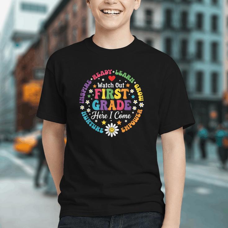 Cute Watch Out First Grade Here I Come Back To School Graphic Youth Cute Watch Out First Grade Here I Come Back To School Graphic Youth