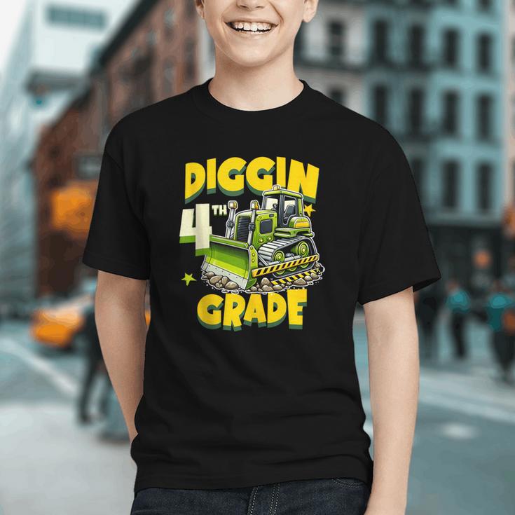 Digging Into 4th Grade! Bulldozer Back to School Youth T-Shirt
