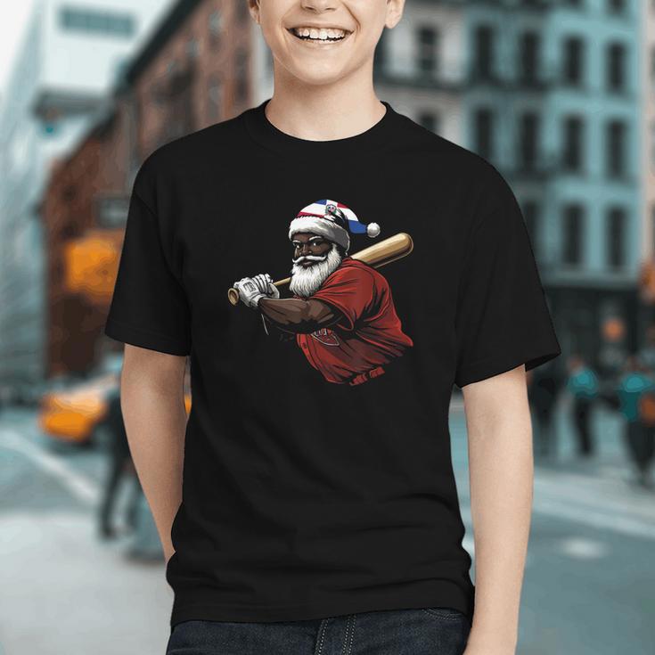 Dominican Republic Santa Christmas Baseball Beisbol Graphic Youth Dominican Republic Santa Christmas Baseball Beisbol Graphic Youth