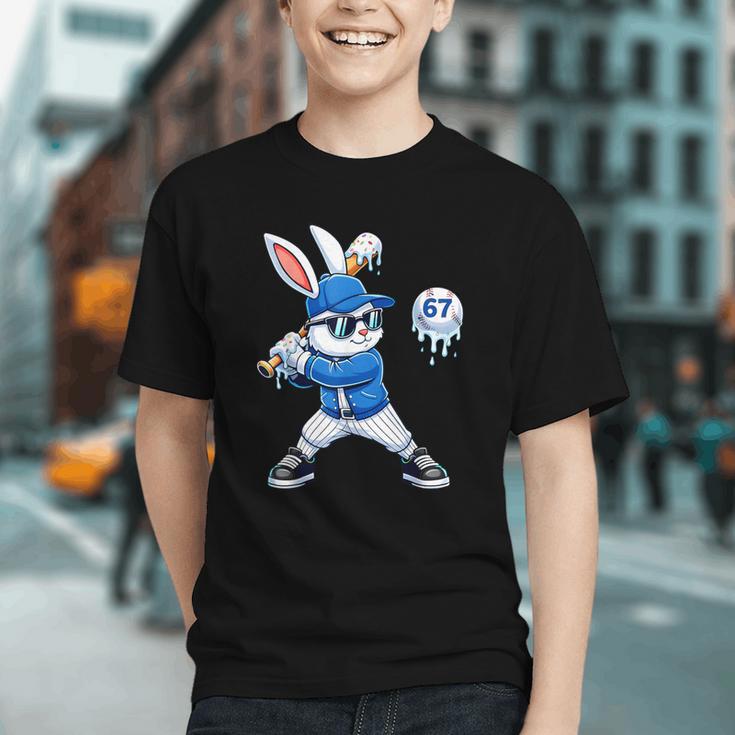 Dripping Drip Baseball Rabbit Bunny Easter Men Boy Kid Graphic Youth