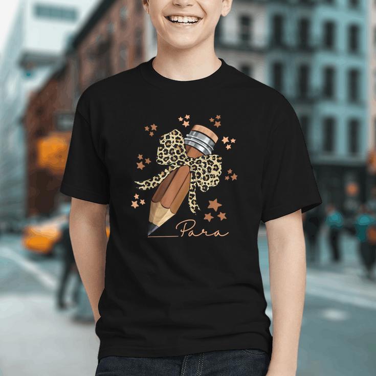 Empowered Para: Leopard Bow Back to School Youth T-shirt