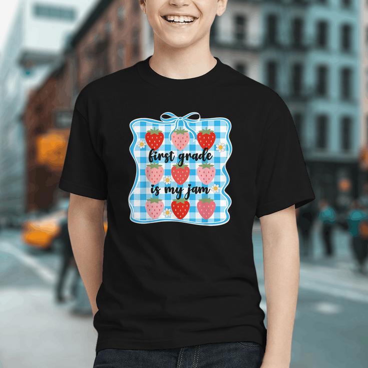 First Grade Is My Jam Strawberry 1st Grade Back To School Graphic Youth First Grade Is My Jam Strawberry 1st Grade Back To School Graphic Youth