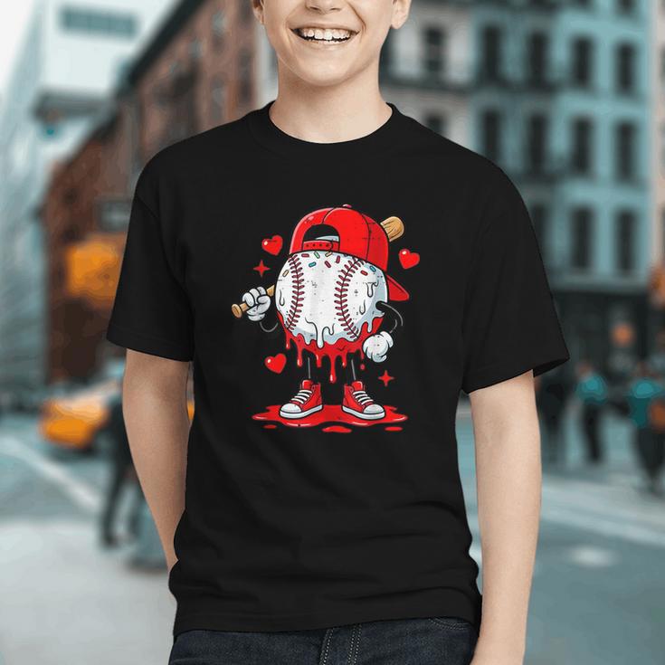 Game Day Baseball Drip Valentine Hearts Sport Lover Graphic Youth
