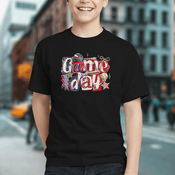 Game Day Baseball Leopard Coquette Bow Mama Mom Sister Graphic Youth