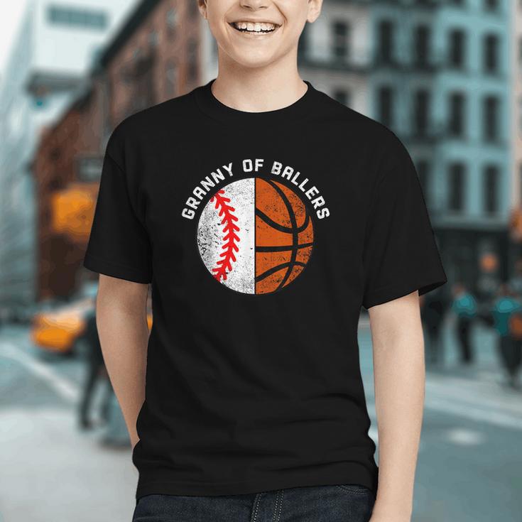 Granny Of Ballers Baseball Basketball Grandma Granny Graphic Youth