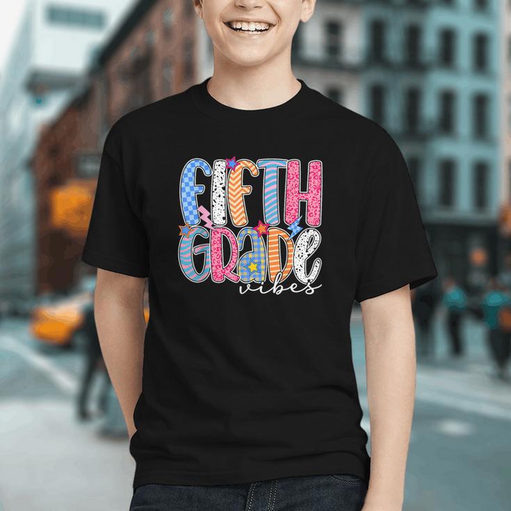 Groovy 5th Grade Vibes Back to School Youth T-Shirt