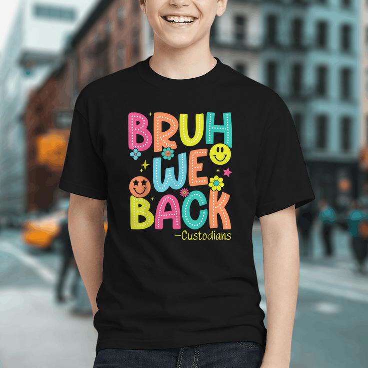 Groovy Custodian Bruh We Back To School Janitor Retro Graphic Youth