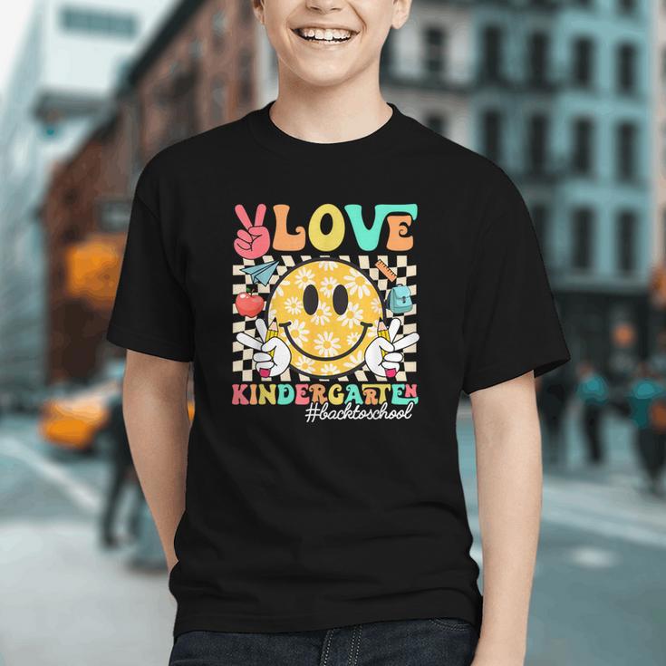 Groovy Kindergarten Smiles Back to School Youth T-shirt Groovy Kindergarten Smiles Back to School Youth T-shirt