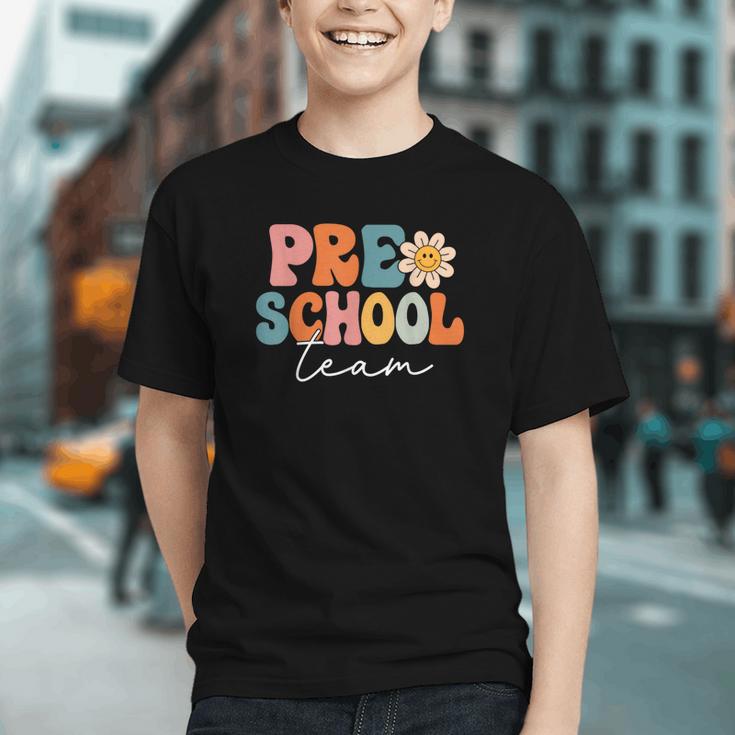Groovy Preschool Team Vibes Back to School Youth T-shirt Groovy Preschool Team Vibes Back to School Youth T-shirt