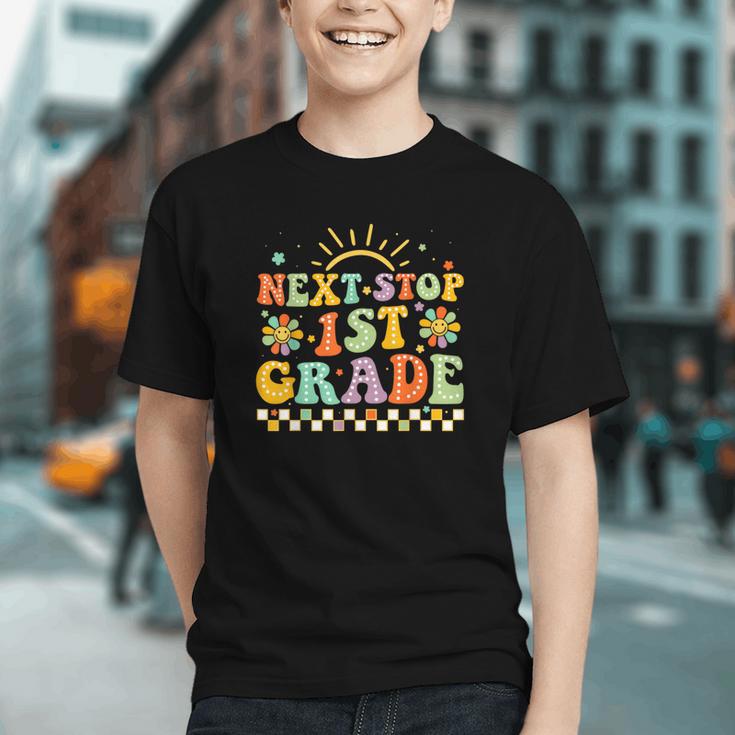 Groovy Retro Vibes: Next Stop 1st Grade Back to School Youth T-shirt Groovy Retro Vibes: Next Stop 1st Grade Back to School Youth T-shirt