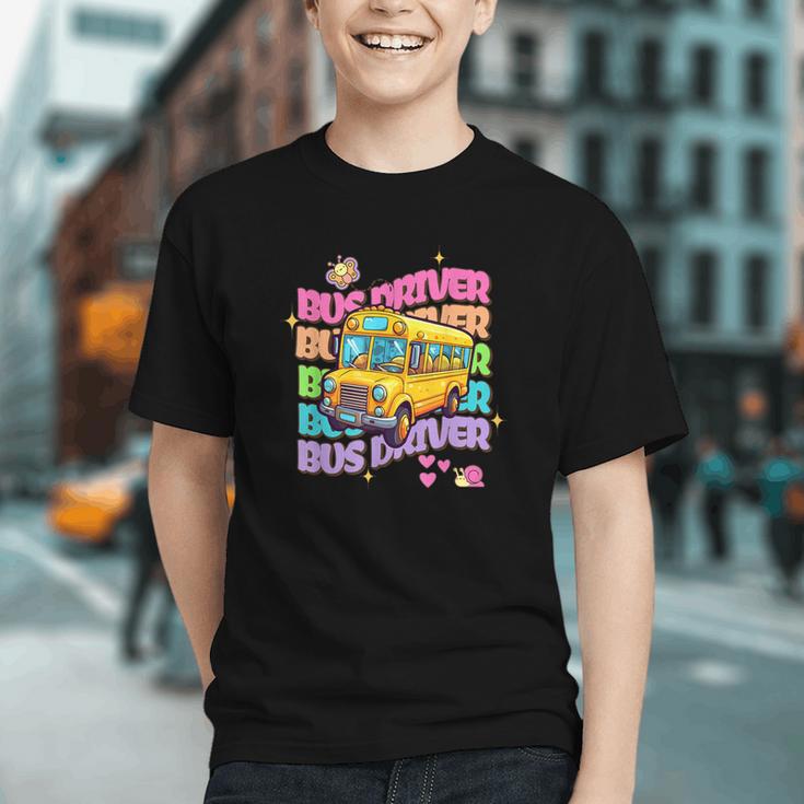 Groovy Vibes Bus Driver Back to School Youth T-Shirt Groovy Vibes Bus Driver Back to School Youth T-Shirt