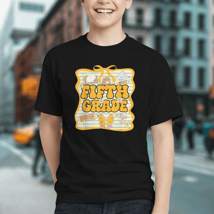 Groovy Vibes for 5th Grade! Cute Bow Back to School Youth T-shirt Groovy Vibes for 5th Grade! Cute Bow Back to School Youth T-shirt