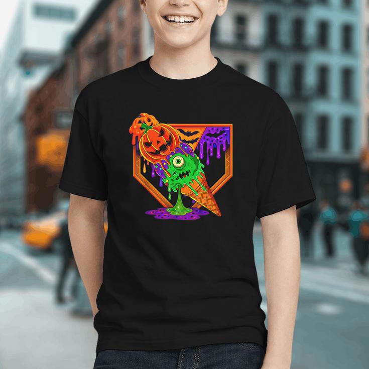 Halloween Baseball Ice Cream Drip Boys Girls Youth Graphic Youth