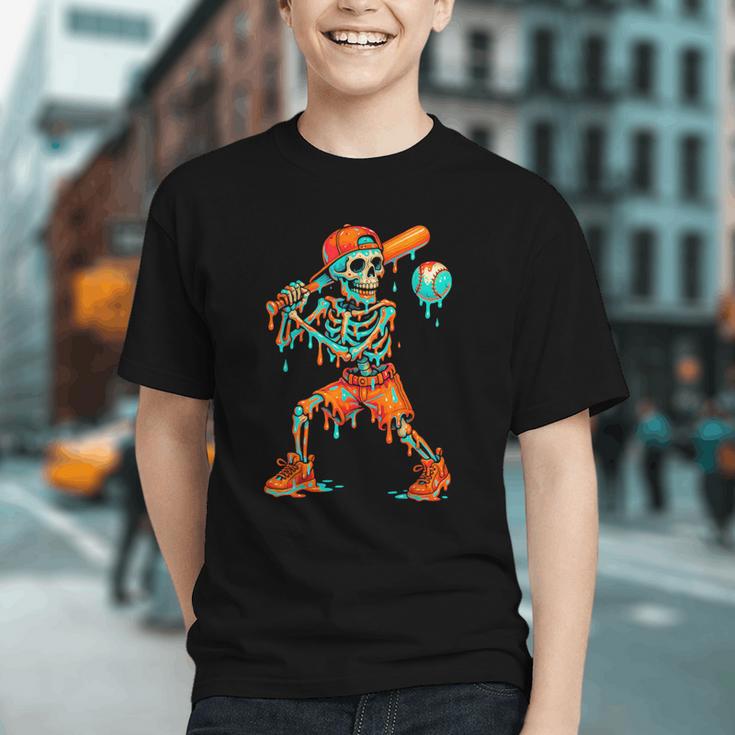 Halloween Baseball Skeleton Ice Cream Drip Baseball Boys Kid Graphic Youth Halloween Baseball Skeleton Ice Cream Drip Baseball Boys Kid Graphic Youth