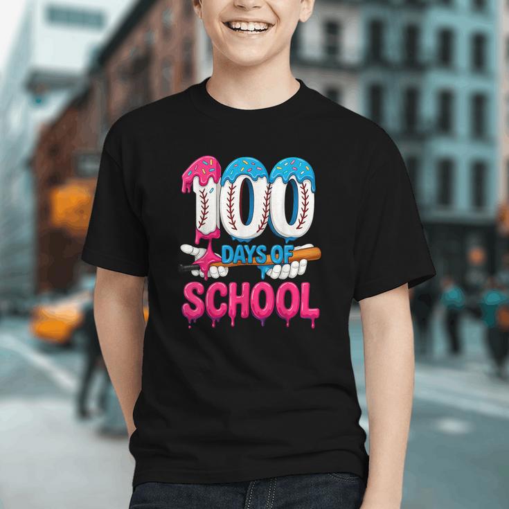 HUGvyn 100 Days Of School Baseball Ice Cream Teacher Student Graphic Youth HUGvyn 100 Days Of School Baseball Ice Cream Teacher Student Graphic Youth