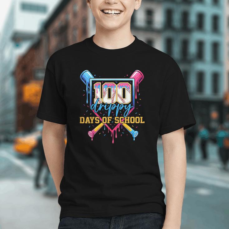 HUGvyn 100 Drippy Days Of School Baseball Ice Cream 100 Days Graphic Youth