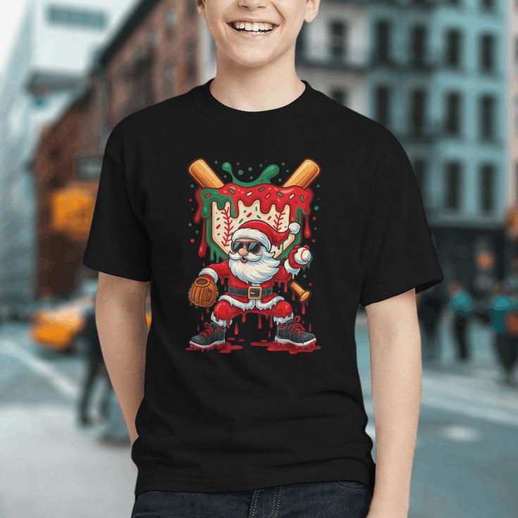 HUGvyn Santa Playing Baseball Ice Cream Drip Christmas Boys Graphic Youth HUGvyn Santa Playing Baseball Ice Cream Drip Christmas Boys Graphic Youth