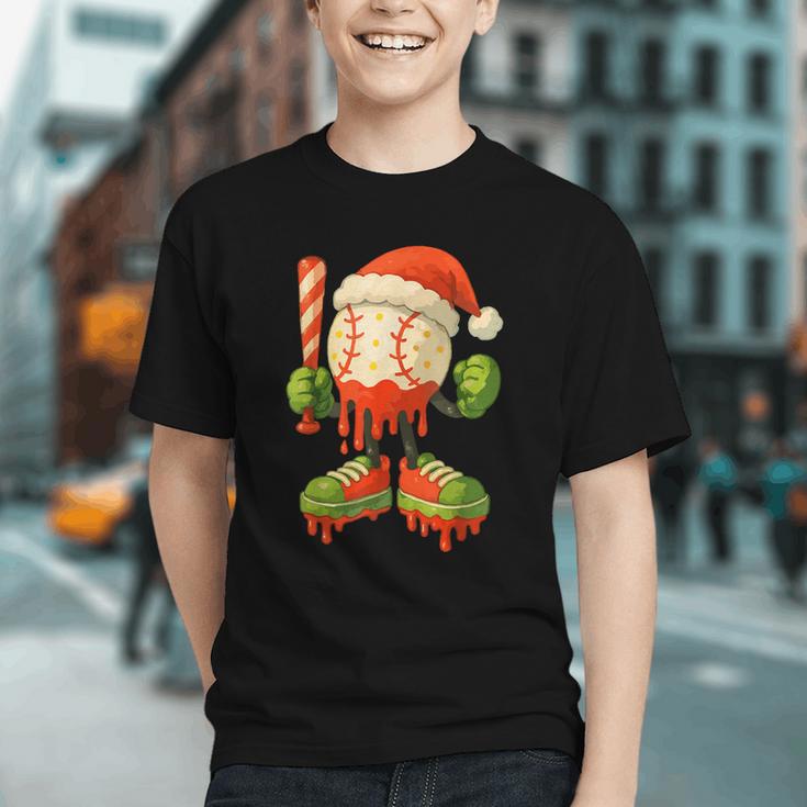 Ice Cream Drip Baseball Christmas Baseball Drip Candy Cane Graphic Youth
