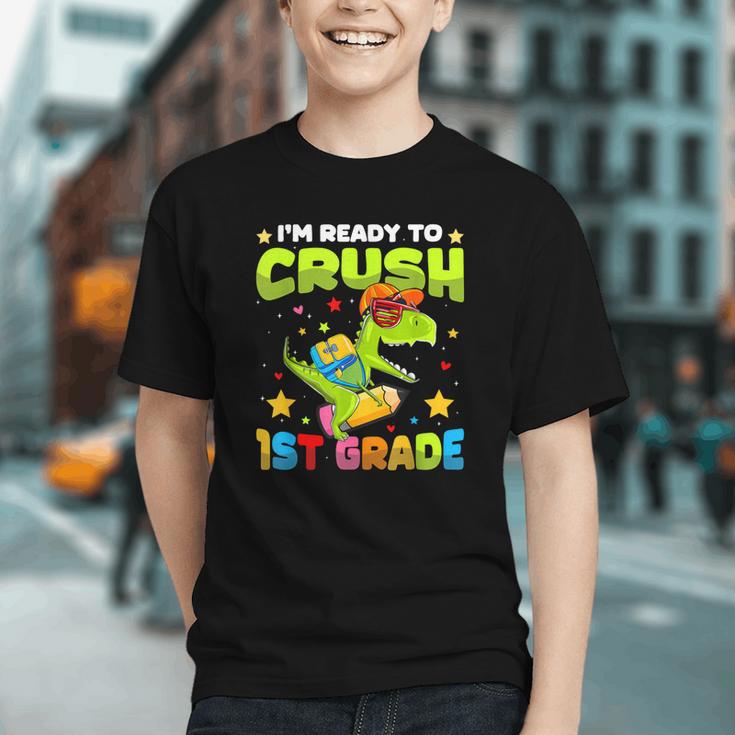 I'm Ready To Crush 1st Grade Dinosaurs Back To School Kids Graphic Youth I'm Ready To Crush 1st Grade Dinosaurs Back To School Kids Graphic Youth