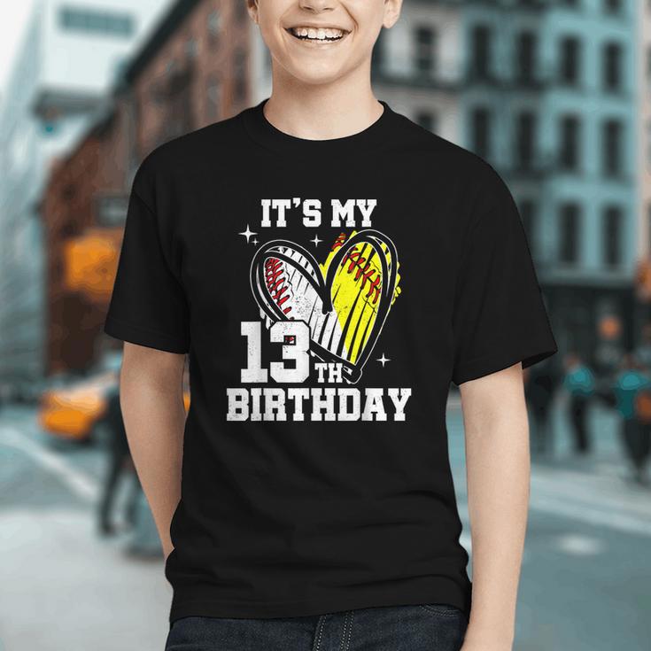 It's My 13th Birthday Baseball Softball Heart 13 Year Old Graphic Youth It's My 13th Birthday Baseball Softball Heart 13 Year Old Graphic Youth