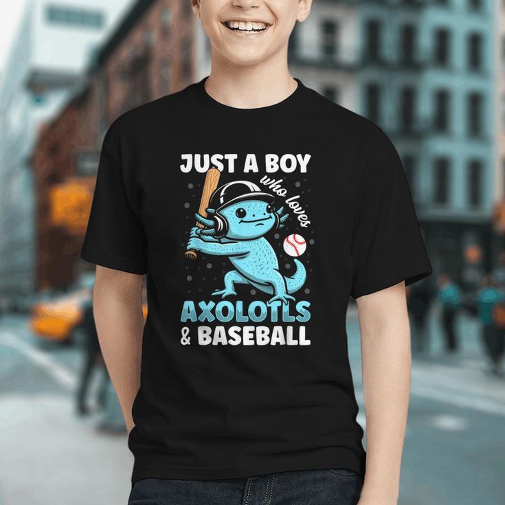 Just A Boy Who Loves Axolotls & Baseball Graphic Youth