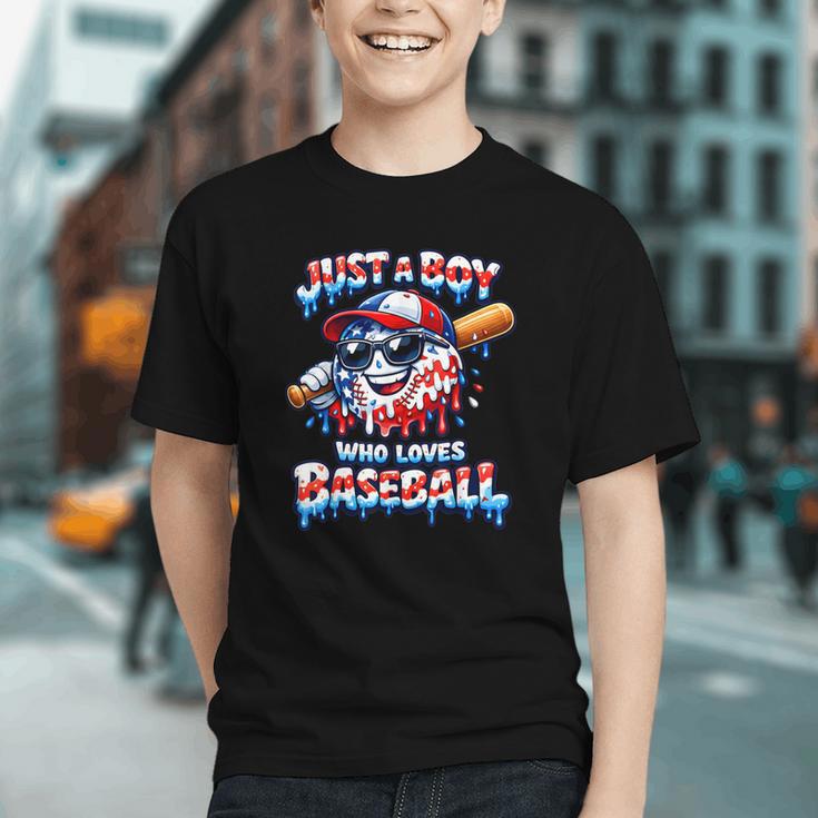 Just A Boy Who Loves Baseball Patriotic Drip For Youth Boys Graphic Youth Just A Boy Who Loves Baseball Patriotic Drip For Youth Boys Graphic Youth