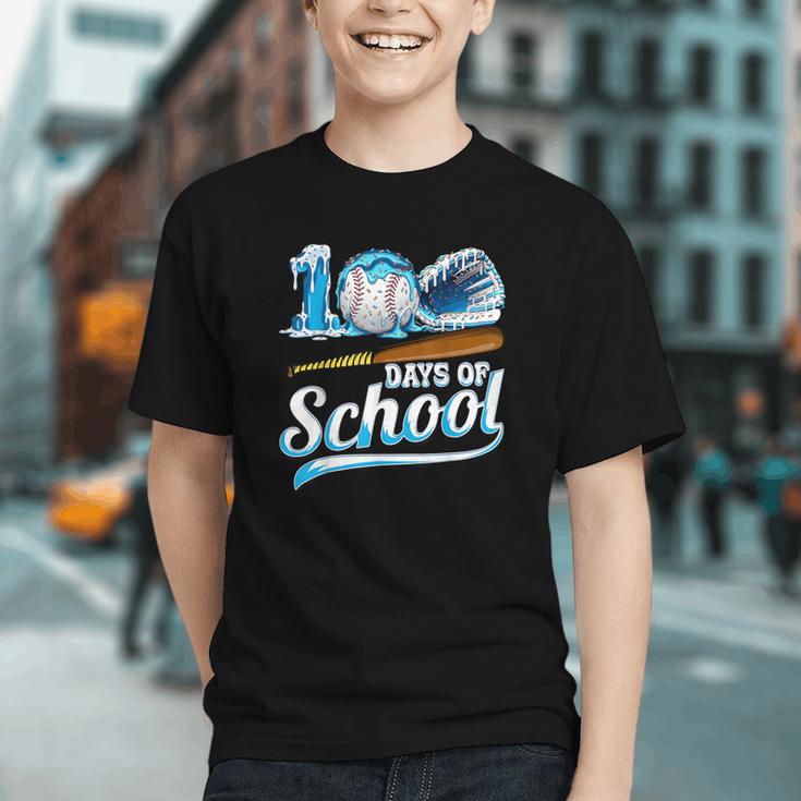 Kid 100 Days Of School Drip Baseball Ice Cream 100th Day Boy Graphic Youth