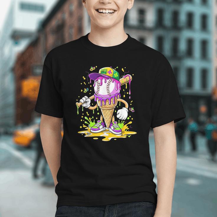 Kids Baseball Drip Ice Cream Apparel Kids Boys Mardi Gras Graphic Youth Kids Baseball Drip Ice Cream Apparel Kids Boys Mardi Gras Graphic Youth