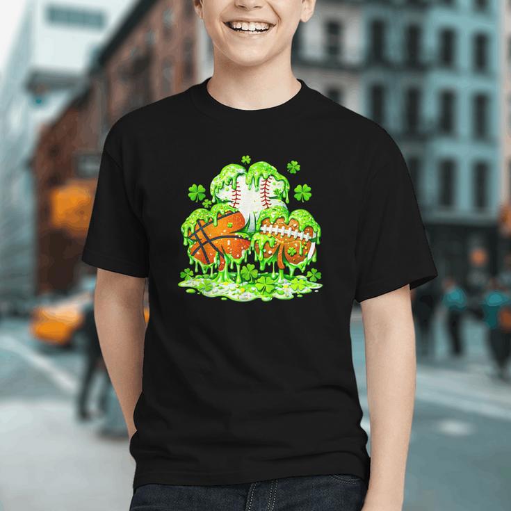 Kids St Patricks Day Shamrock Basketball Baseball Football Graphic Youth