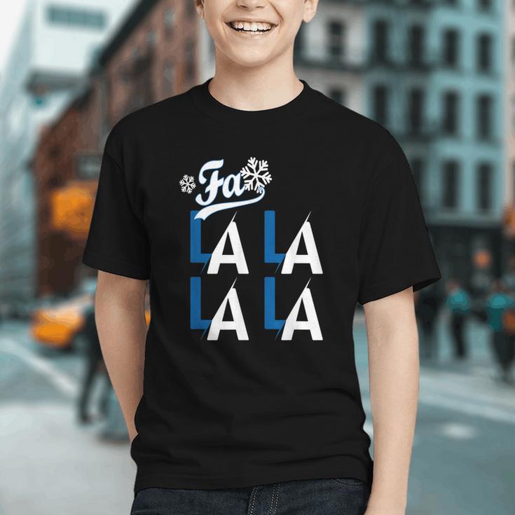 LA Baseball Fan Christmas FA La La Holiday Blue Theme Graphic Youth LA Baseball Fan Christmas FA La La Holiday Blue Theme Graphic Youth