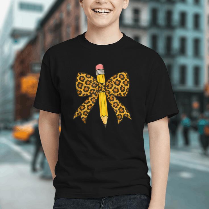Leopard Bow & Pencil: Fun Back to School Youth T-shirt Leopard Bow & Pencil: Fun Back to School Youth T-shirt